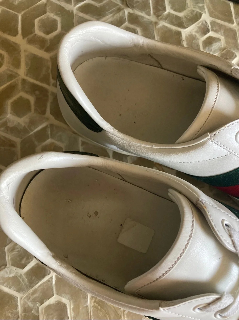 Gucci Men’s Ace Leather Web Low-Top Sneakers (9.5)